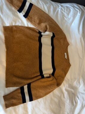 Lush Golden Tan Knit Crewneck Sweater